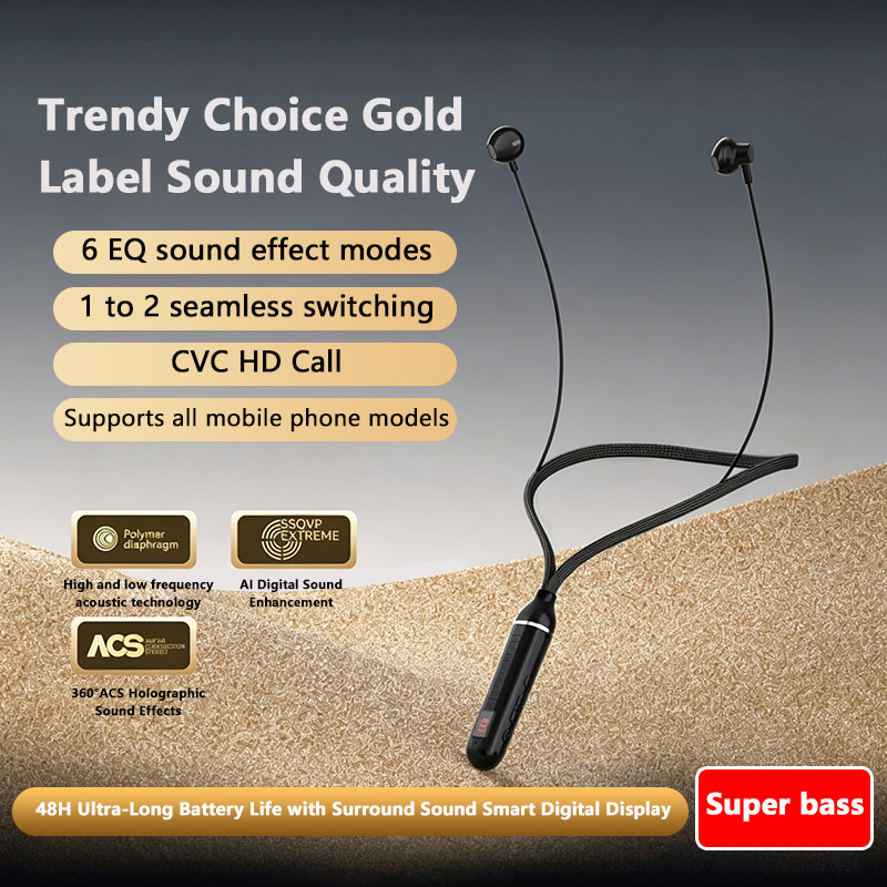 Magnetic Neckband Sports Earphones - ﻿ 무선 블루투스 이어폰 넥밴드 헤드폰