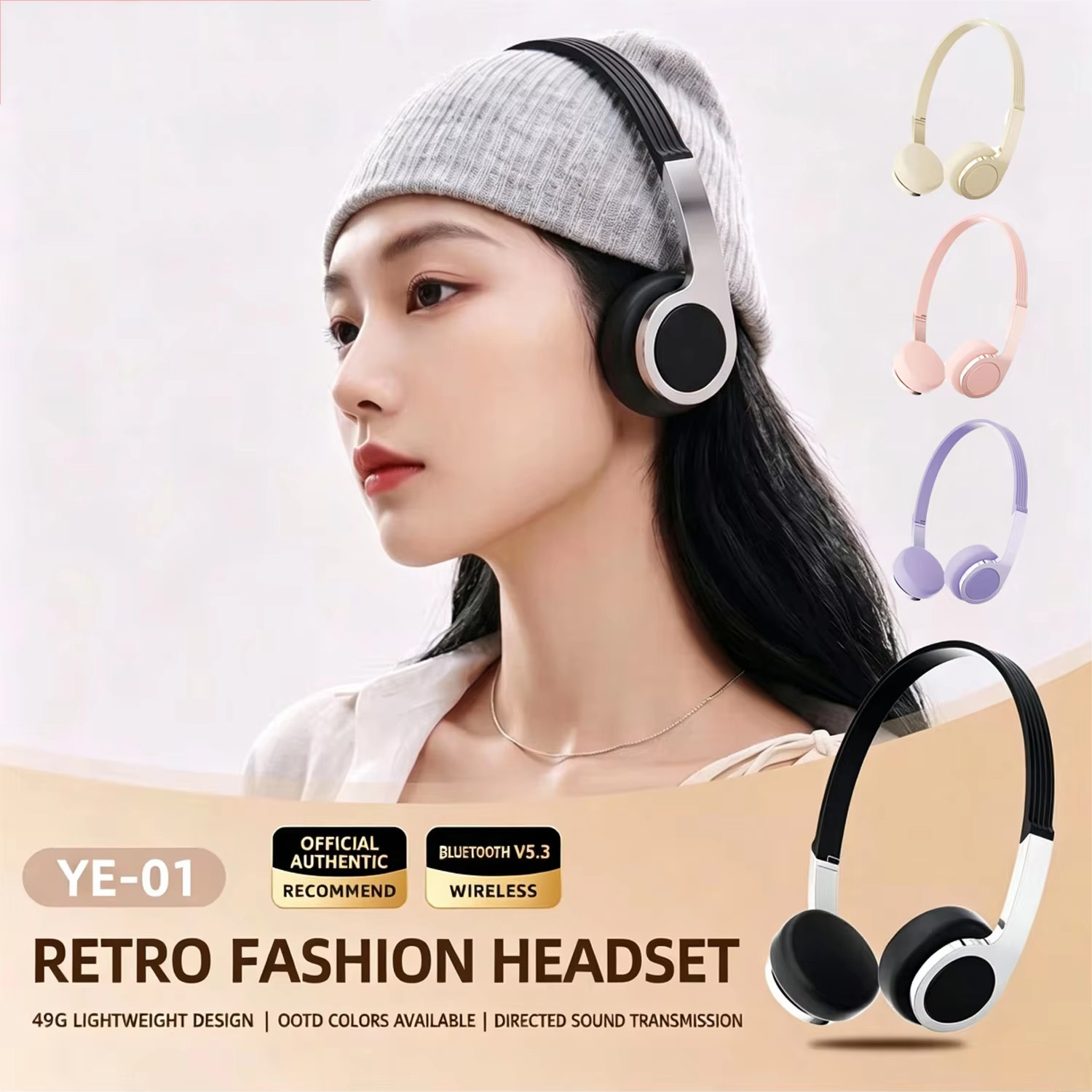 Anc Wireless Over Ear Headphones - 뉴 레트로 컴팩트 오버이어 블루투스 헤드폰,