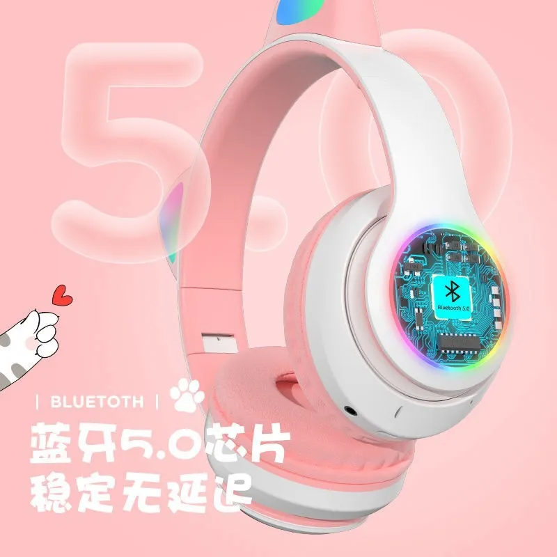 고양이 귀 블루투스 헤드폰 무선 소음 차단 게임용 헤드 - Cat Ear Bluetooth Headset Led 리뷰 및 가격