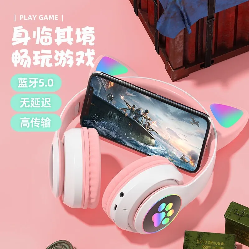고양이 귀 블루투스 헤드폰 무선 소음 차단 게임용 헤드 - Cat Ear Bluetooth Headset Led 리뷰 및 가격
