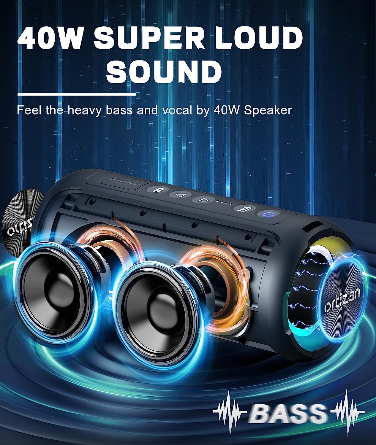 Ortizan 블루투스 스피커 40W 시끄러운 사운드  - Portable Bluetooth Speaker Waterproof Ipx7 리뷰 및 가격