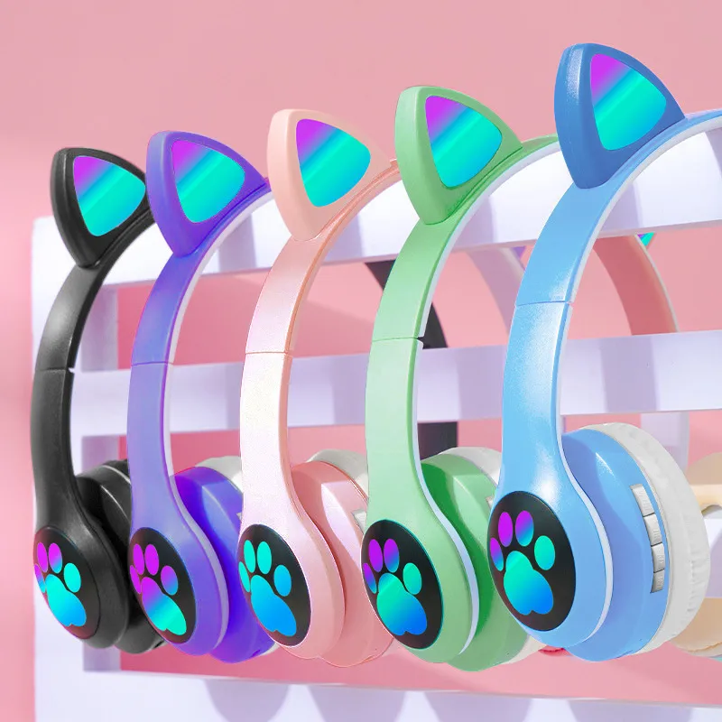 고양이 귀 무선 헤드폰 블루투스 5.4 접이식 게임용  - Cat Ear Bluetooth Headset Led 리뷰 및 가격